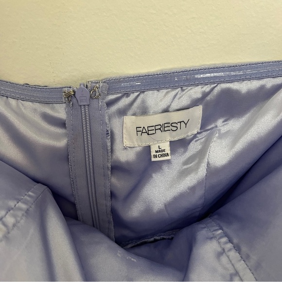 Faeriesty Purple Blue Floral Belted Princess Gown Size Large - Picture 4 of 7